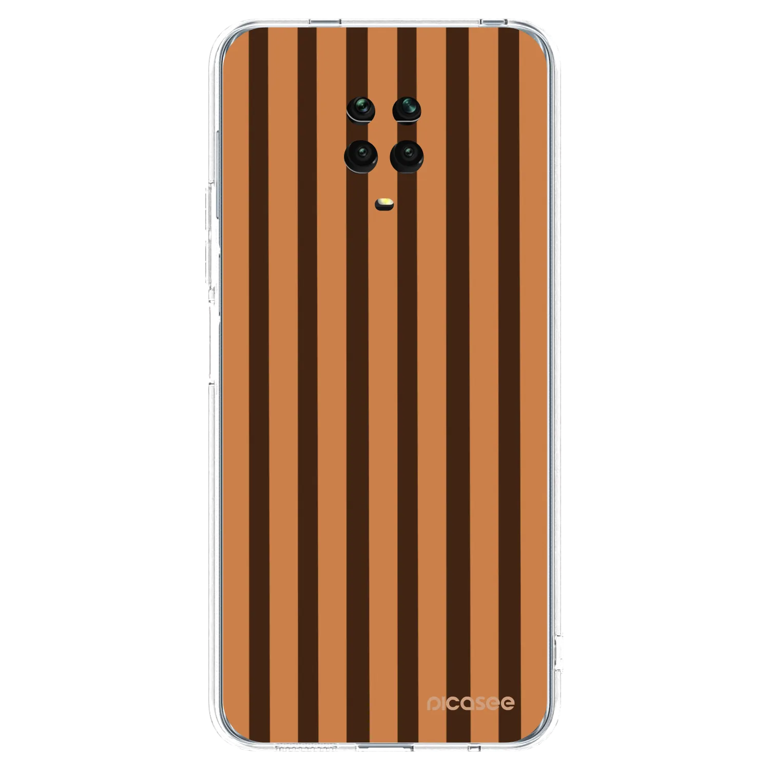 Picasee silikonska prozirna maskica za Xiaomi Redmi Note 9S - Caramel lines