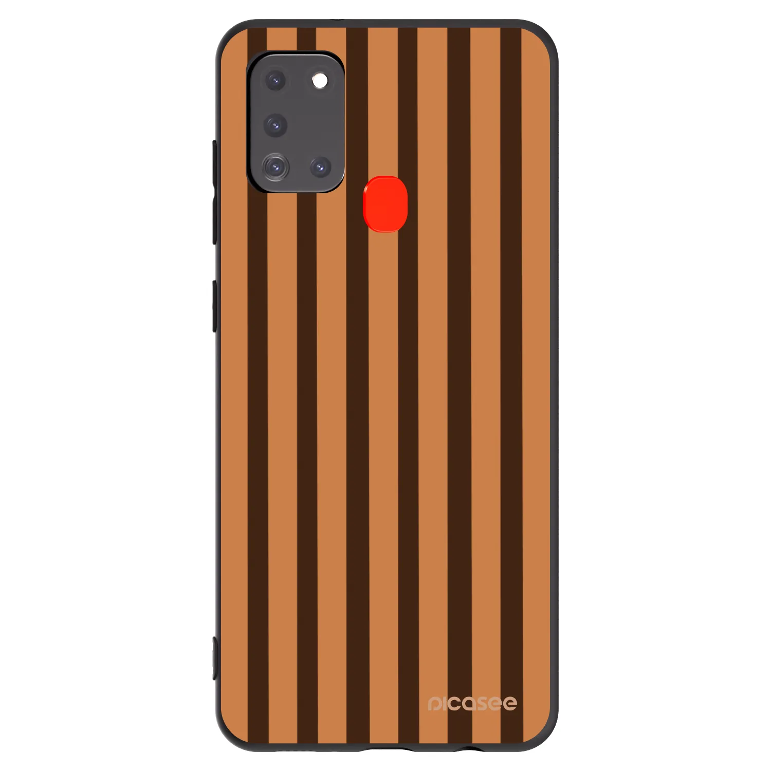 Picasee crna silikonska maskica za Samsung Galaxy A21s - Caramel lines
