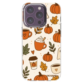 Picasee silikonska prozirna maskica za Apple iPhone 14 Pro - Fall vibes