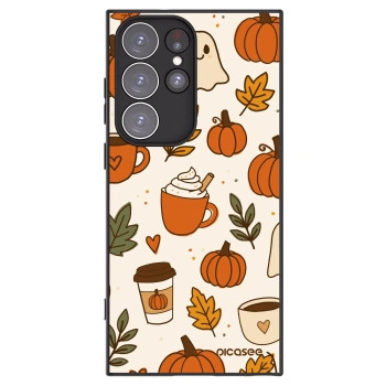 Picasee crna silikonska maskica za Samsung Galaxy S23 Ultra 5G - Fall vibes