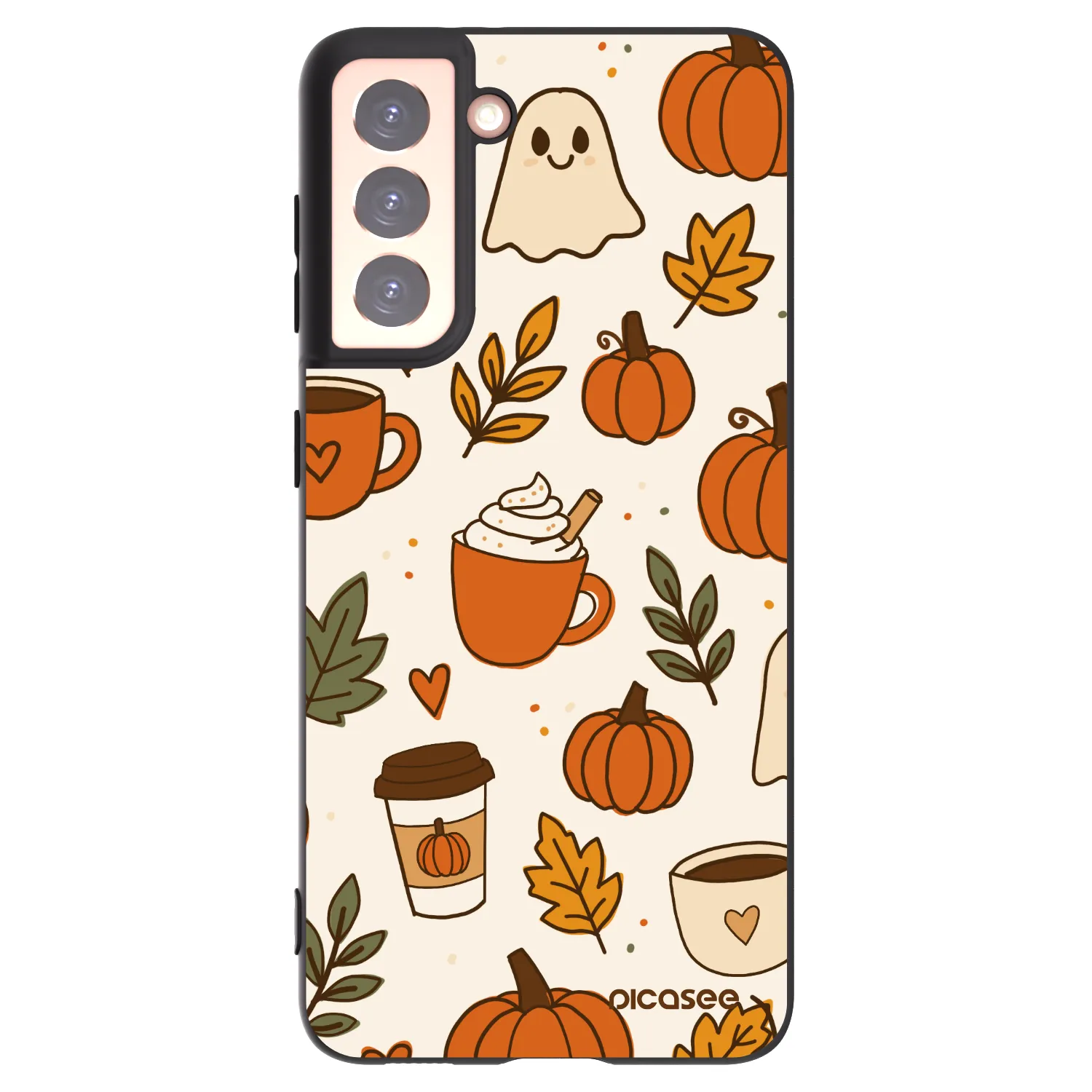 Picasee crna silikonska maskica za Samsung Galaxy S21 5G G991B - Fall vibes