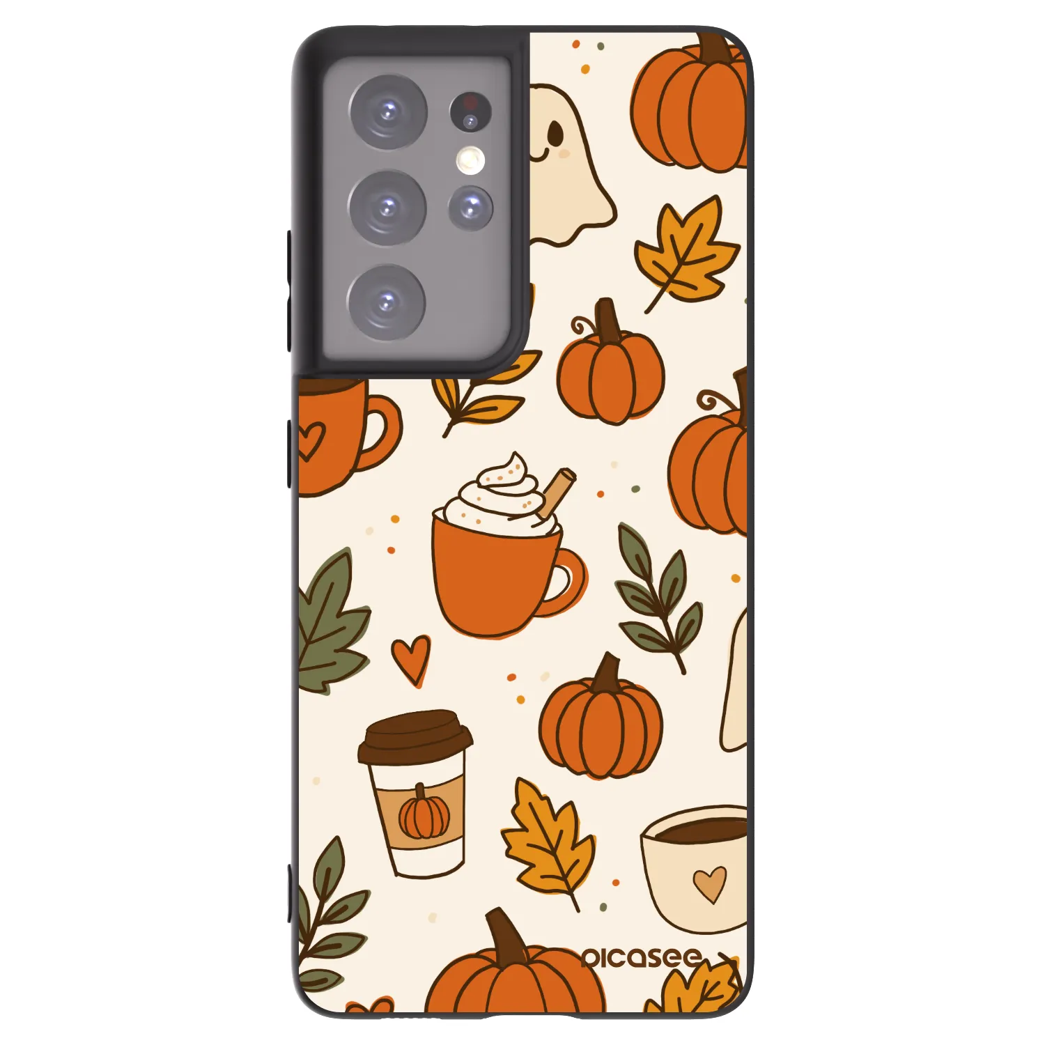 Picasee crna silikonska maskica za Samsung Galaxy S21 Ultra 5G G998B - Fall vibes
