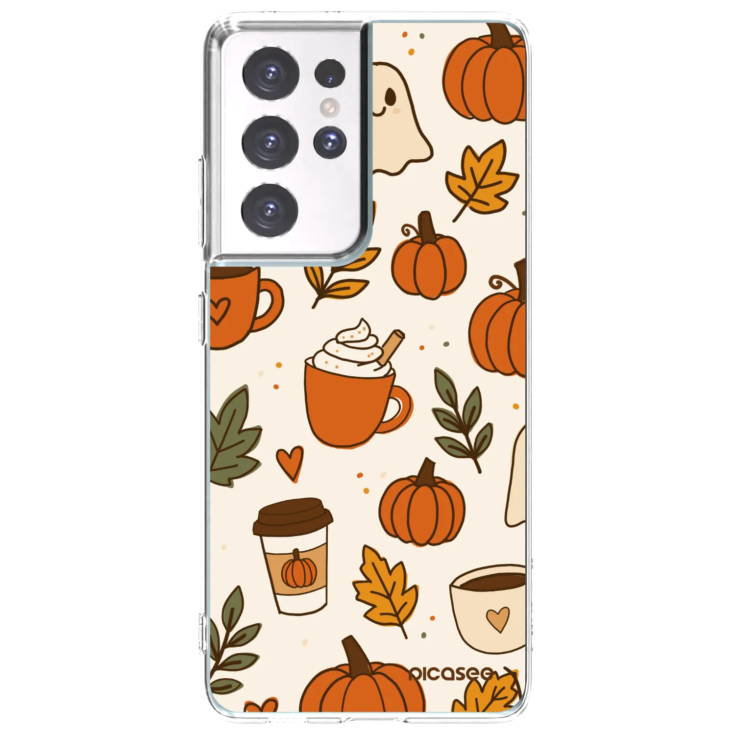 Picasee silikonska prozirna maskica za Samsung Galaxy S21 Ultra 5G G998B - Fall vibes