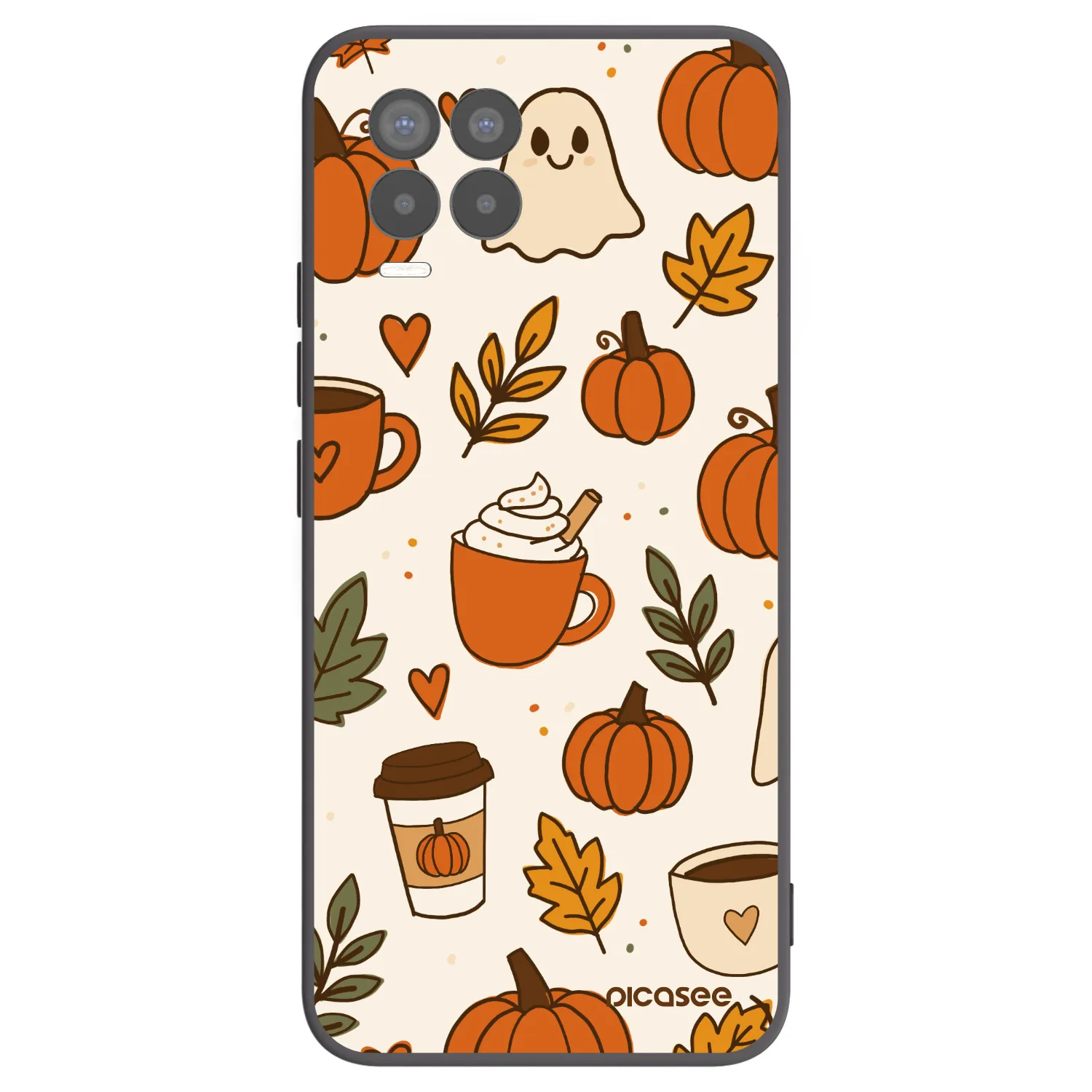 Picasee crna silikonska maskica za Realme 8 4G - Fall vibes