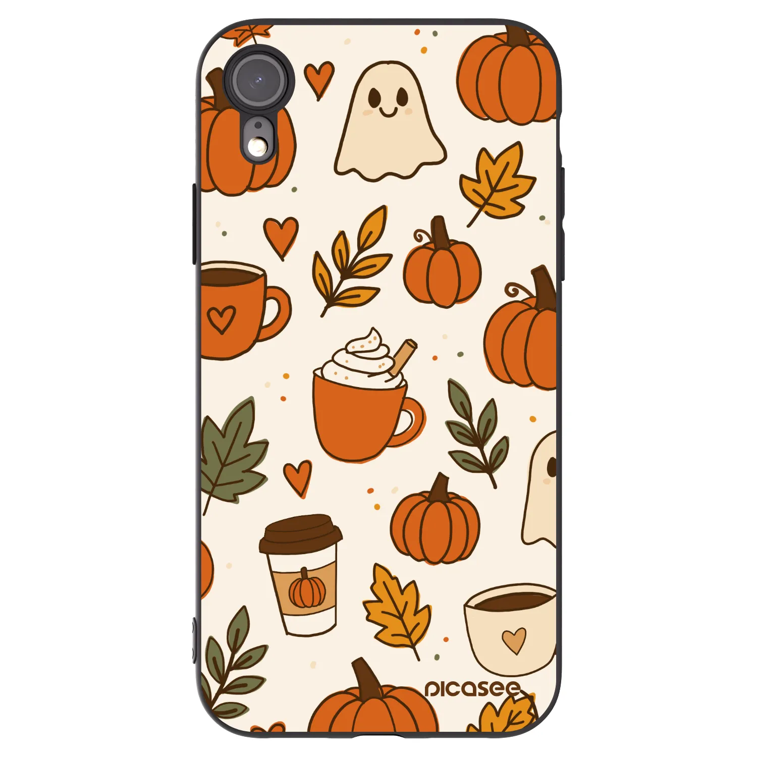 Picasee crna silikonska maskica za Apple iPhone XR - Fall vibes