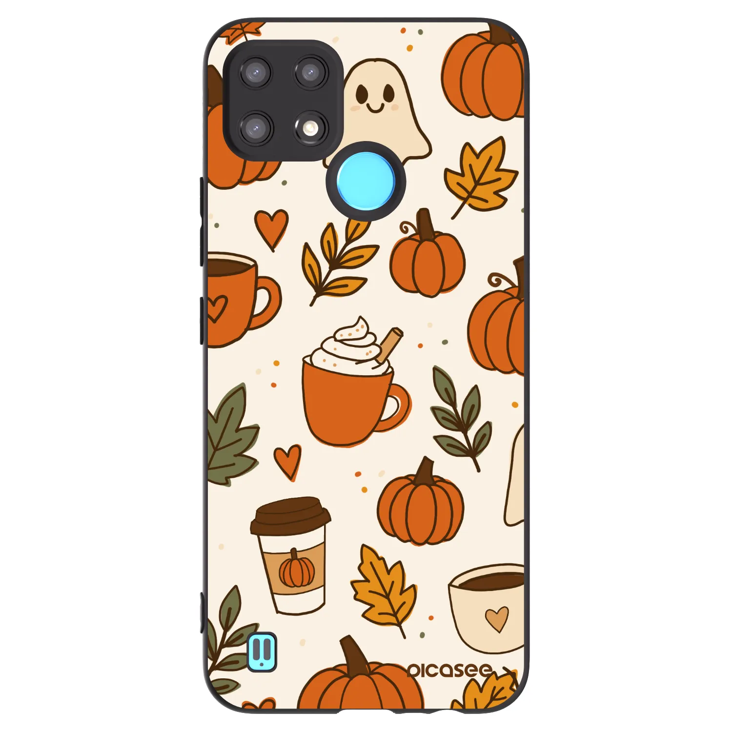 Picasee crna silikonska maskica za Realme C21 - Fall vibes
