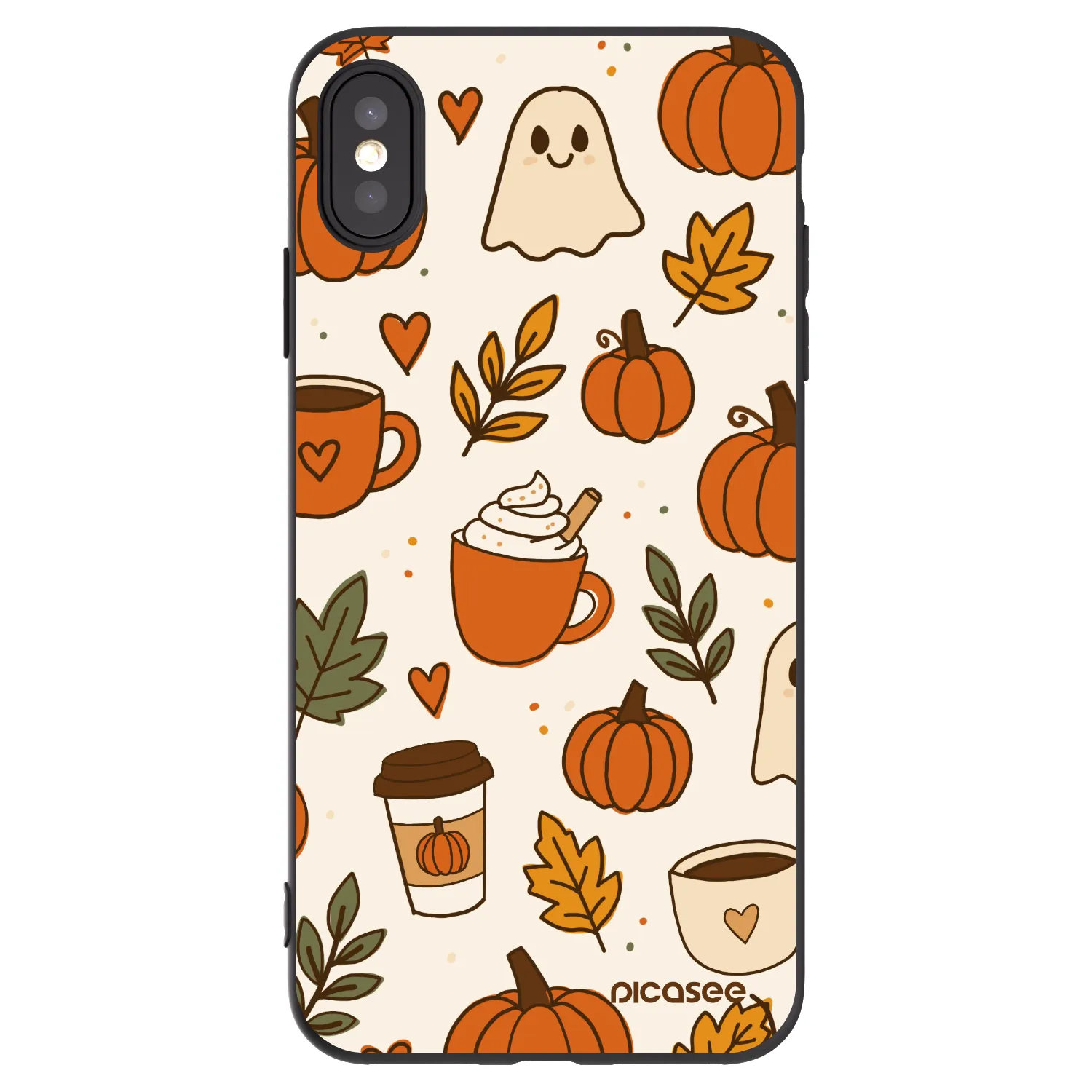 Picasee crna silikonska maskica za Apple iPhone XS Max - Fall vibes