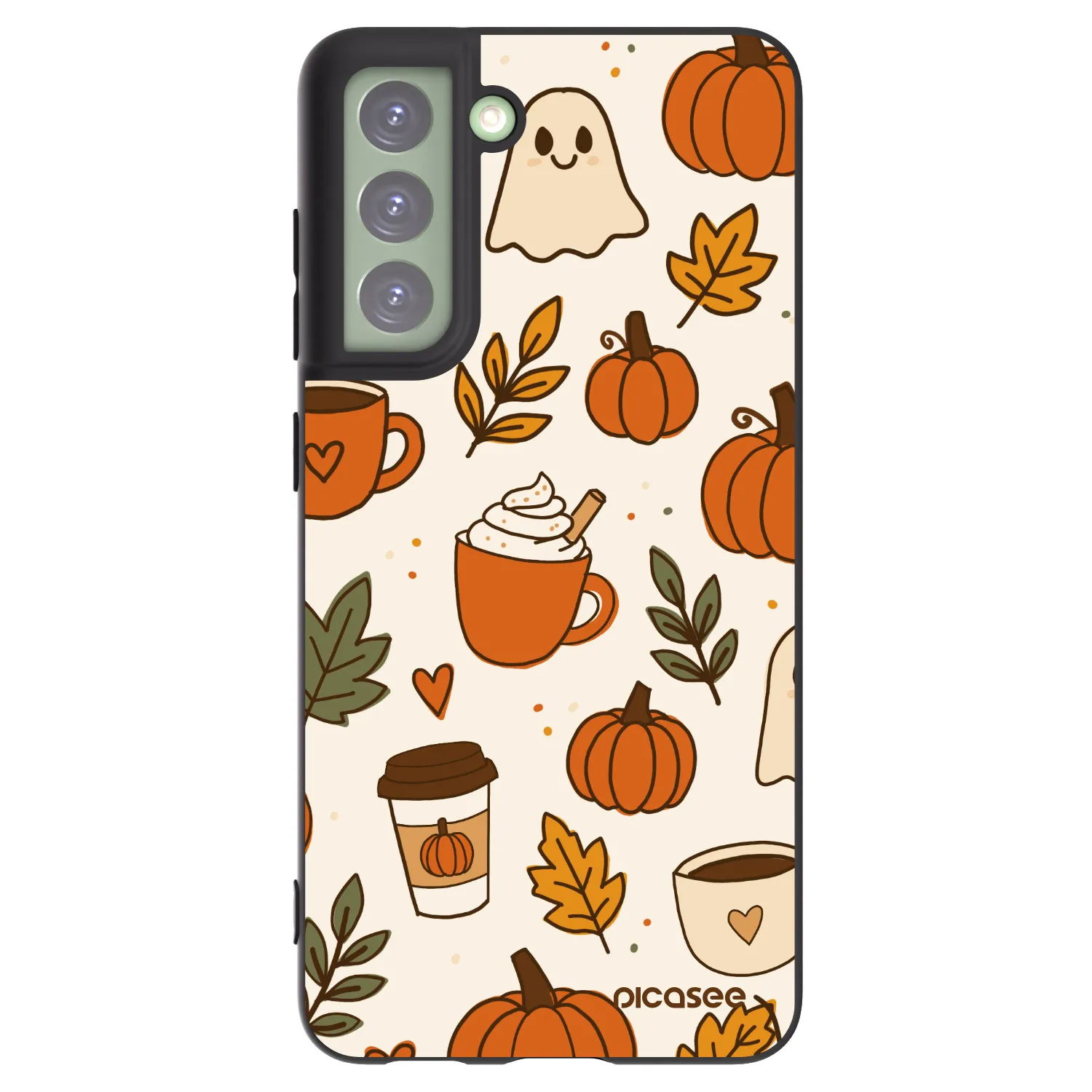 Picasee crna silikonska maskica za Samsung Galaxy S21 FE 5G - Fall vibes