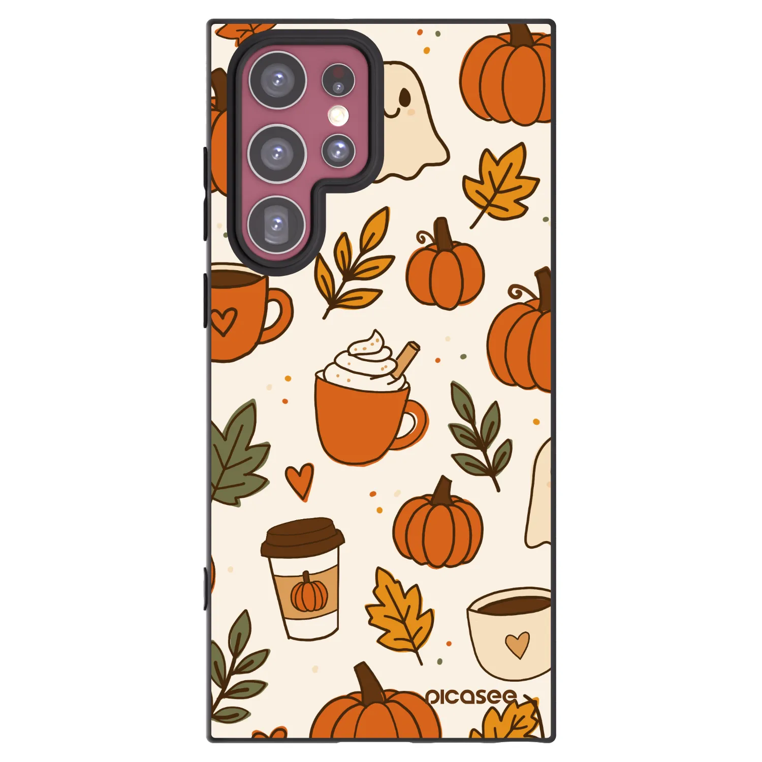 Picasee crna silikonska maskica za Samsung Galaxy S22 Ultra 5G - Fall vibes