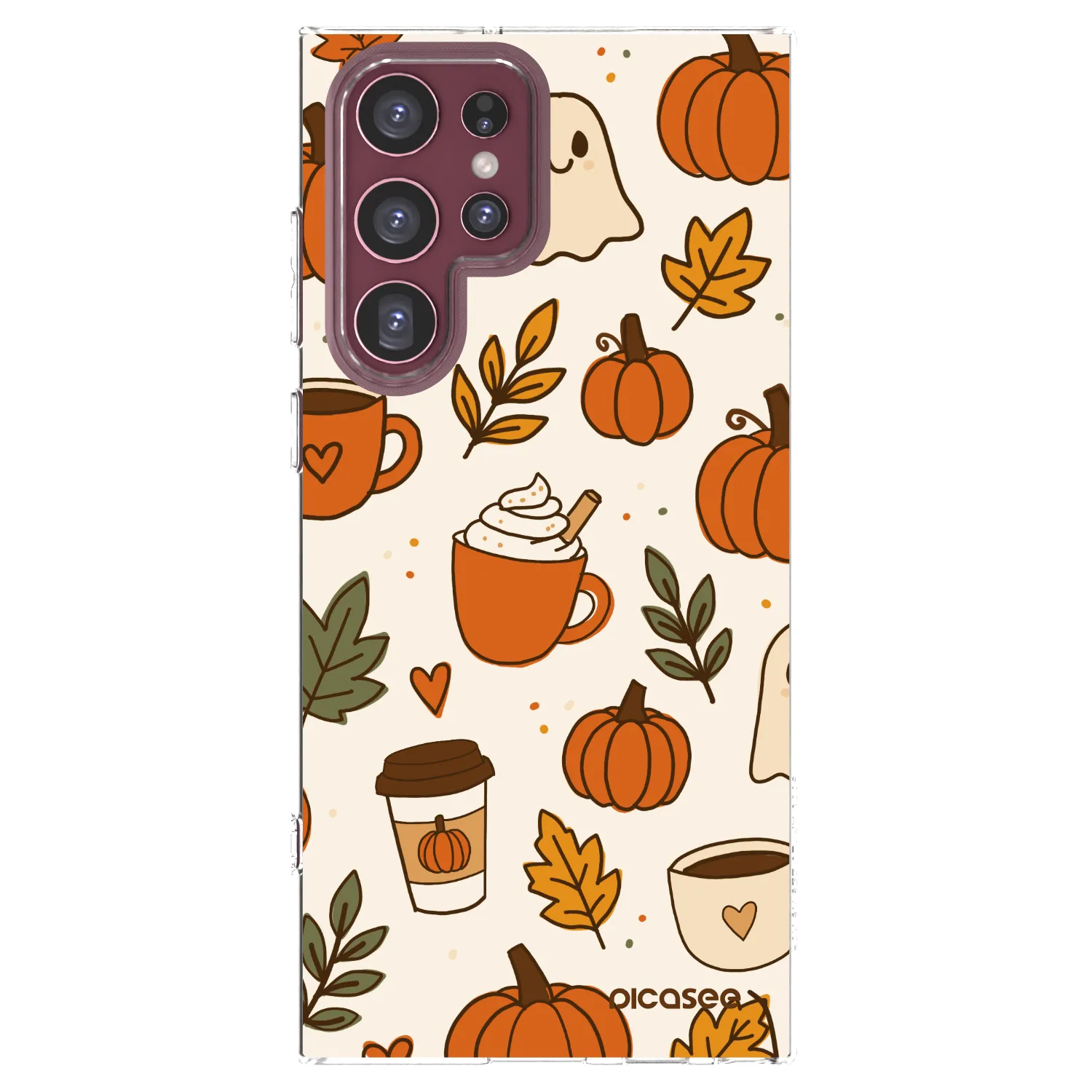 Picasee silikonska prozirna maskica za Samsung Galaxy S22 Ultra 5G - Fall vibes