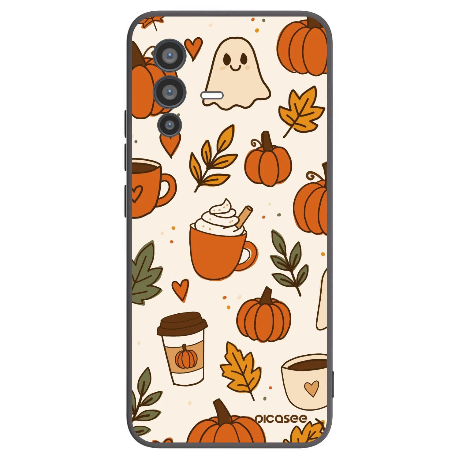 Picasee crna silikonska maskica za Vivo V23 5G - Fall vibes