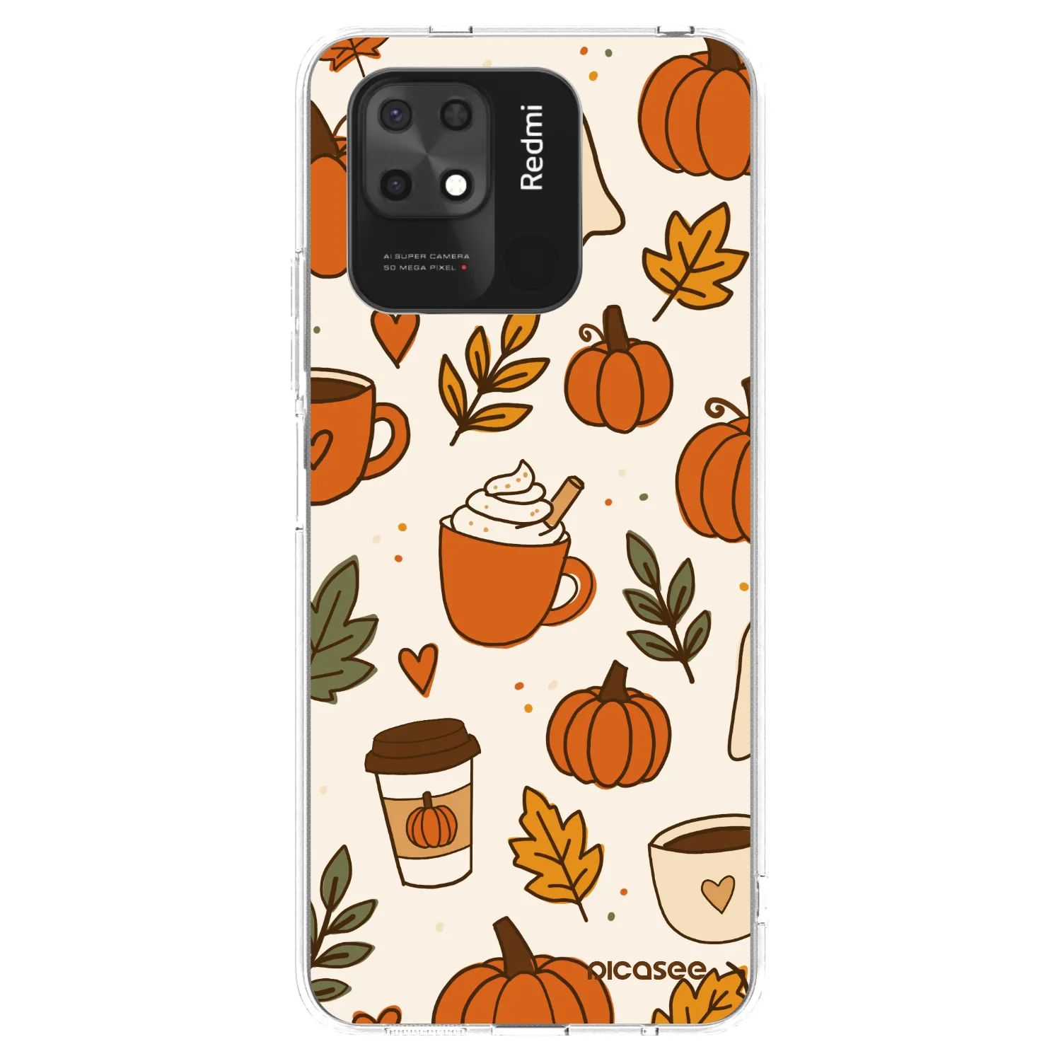 Picasee silikonska prozirna maskica za Xiaomi Redmi 10C - Fall vibes