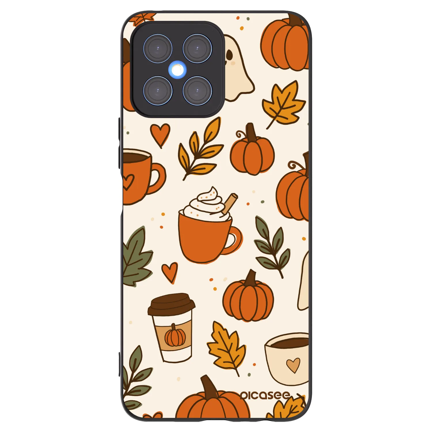 Picasee crna silikonska maskica za Honor X8 4G - Fall vibes