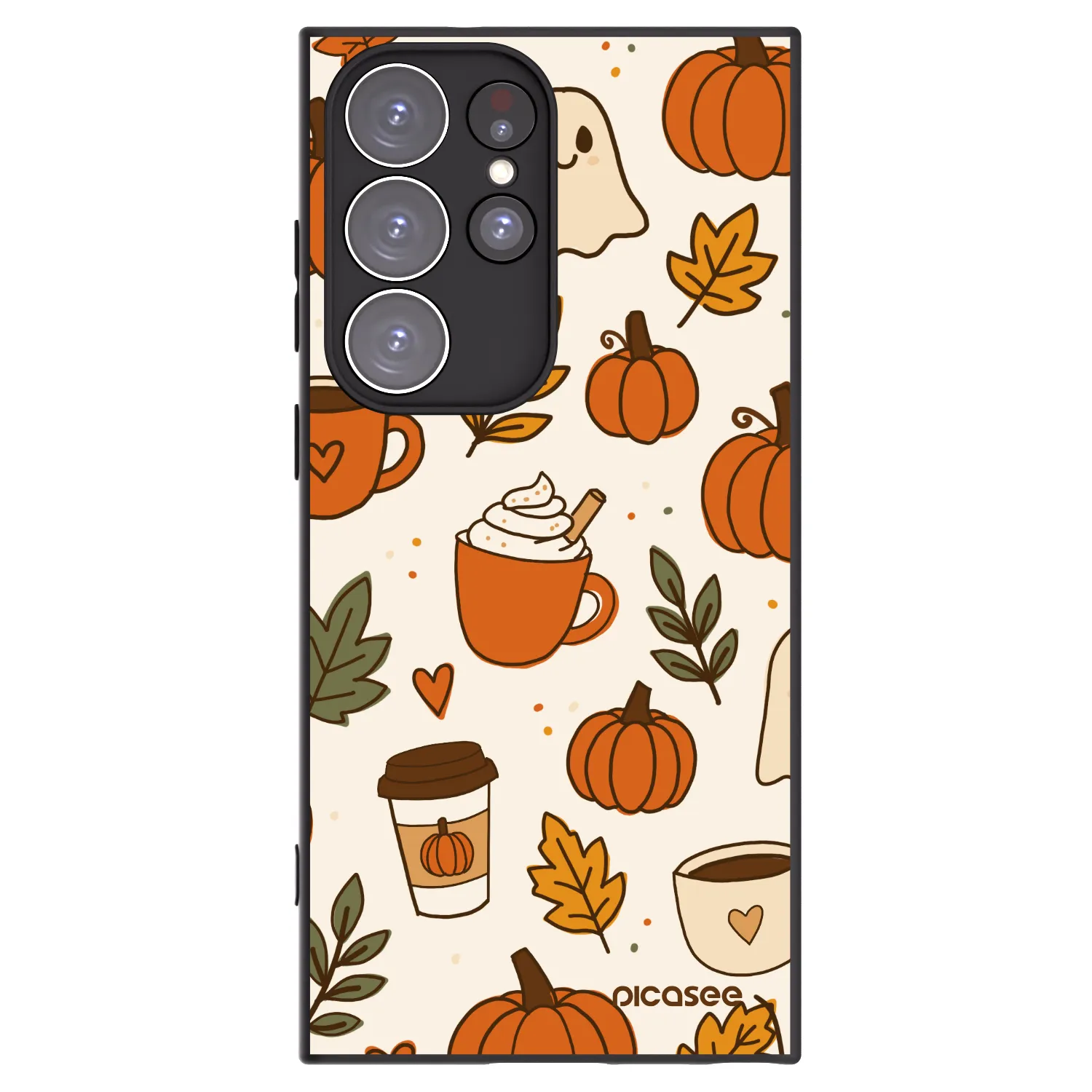 Picasee crna silikonska maskica za Samsung Galaxy S23 Ultra 5G - Fall vibes