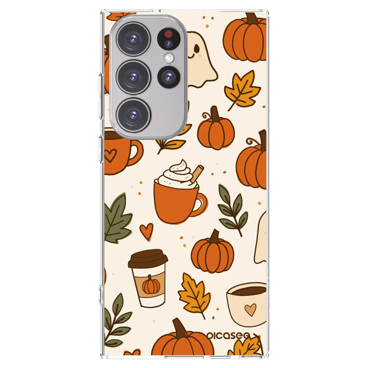Picasee silikonska prozirna maskica za Samsung Galaxy S23 Ultra 5G - Fall vibes