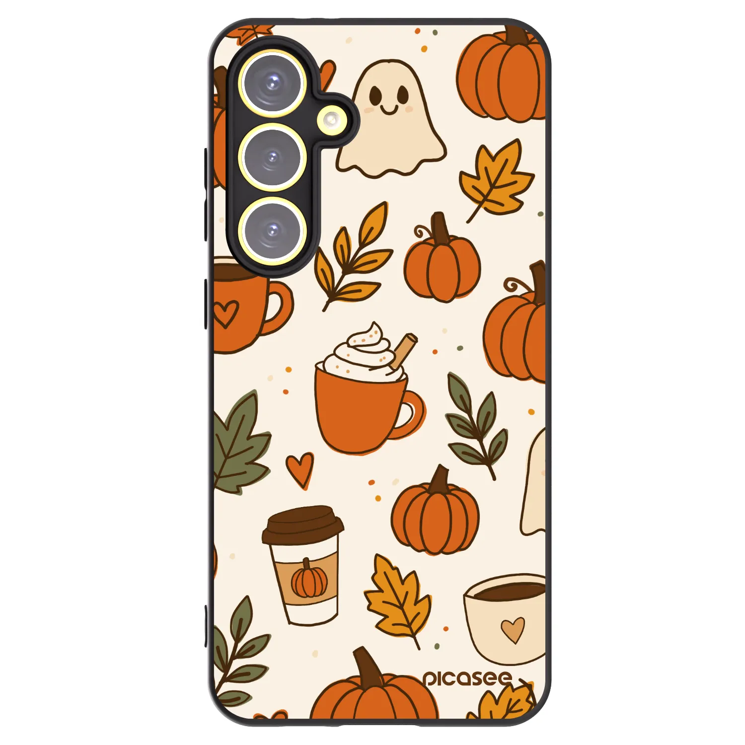 Picasee crna silikonska maskica za Samsung Galaxy S24 FE S721B - Fall vibes