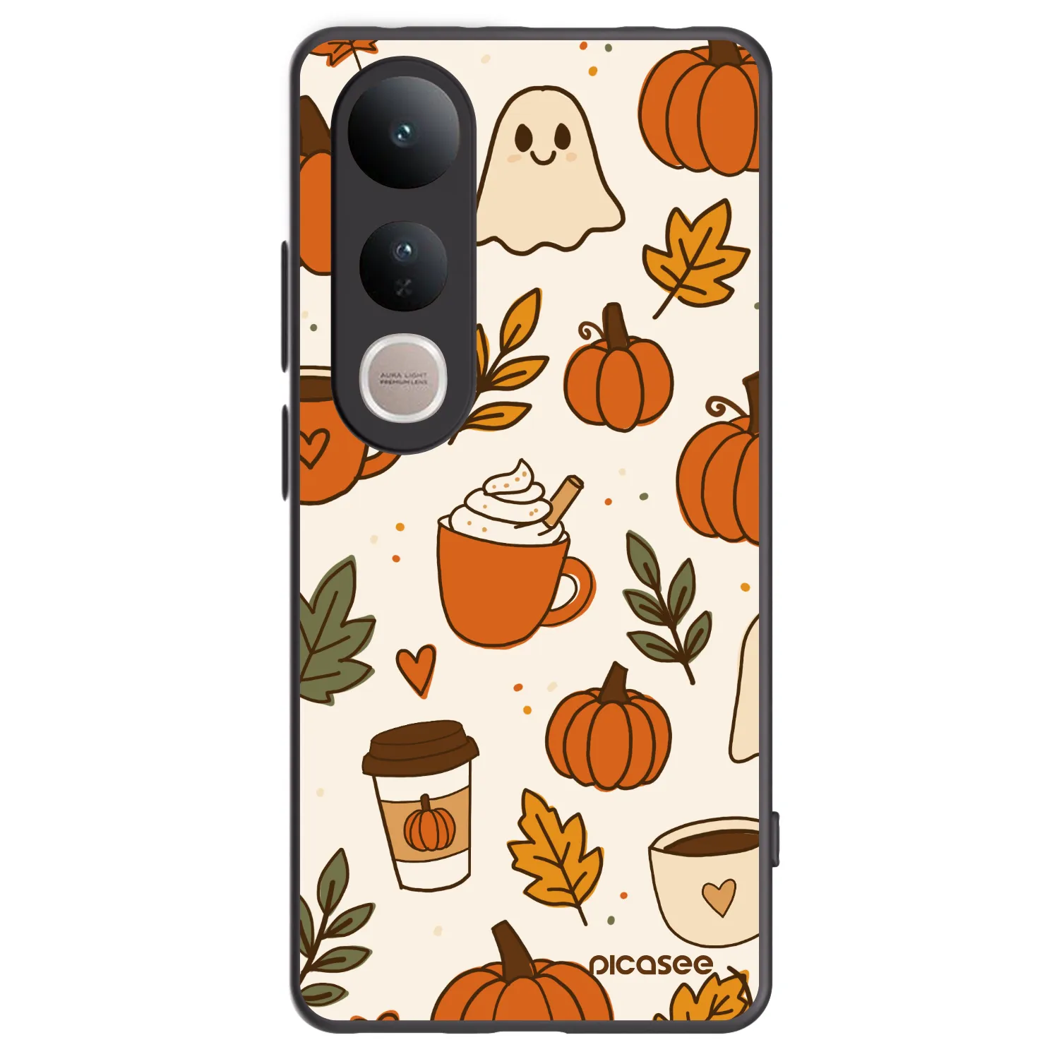 Picasee crna silikonska maskica za Vivo V50 Lite 5G - Fall vibes