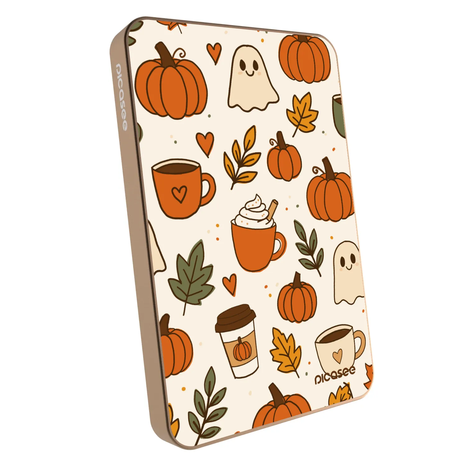 Picasee Prijenosni punjač s MagSafe 5 000 mAh Zlatni - Fall vibes