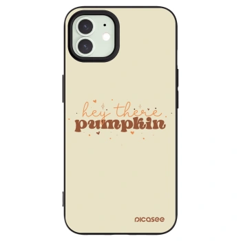 Picasee crna silikonska maskica za Apple iPhone 12 - Hey there pumpkin