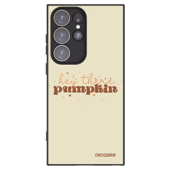 Picasee crna silikonska maskica za Samsung Galaxy S23 Ultra 5G - Hey there pumpkin