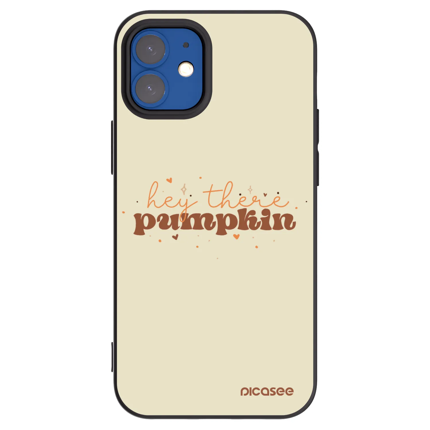 Picasee crna silikonska maskica za Apple iPhone 12 mini - Hey there pumpkin