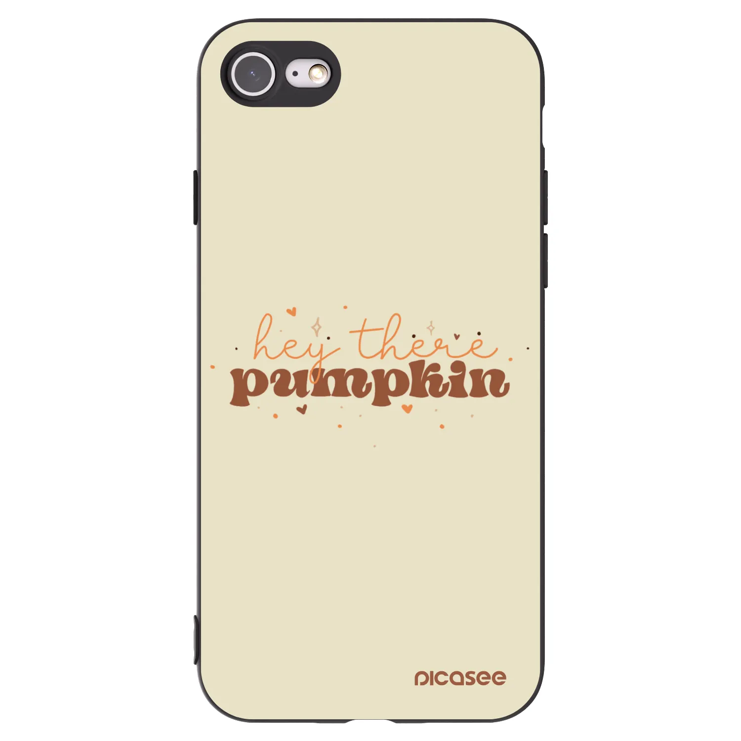 Picasee crna silikonska maskica za Apple iPhone 8 - Hey there pumpkin