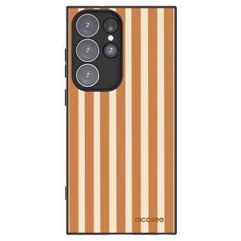 Picasee crna silikonska maskica za Samsung Galaxy S23 Ultra 5G - Orange lines