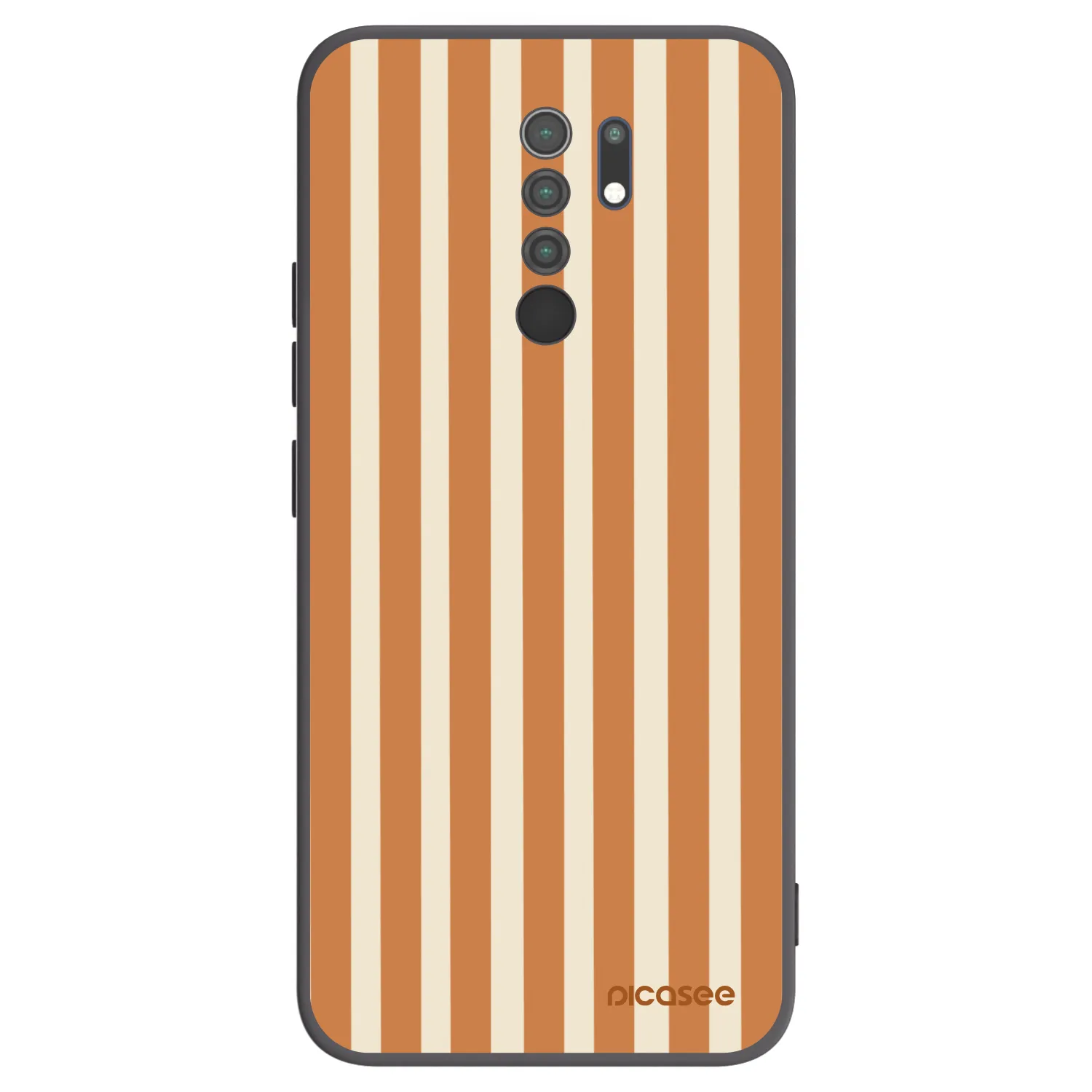 Picasee crna silikonska maskica za Xiaomi Redmi 9 - Orange lines