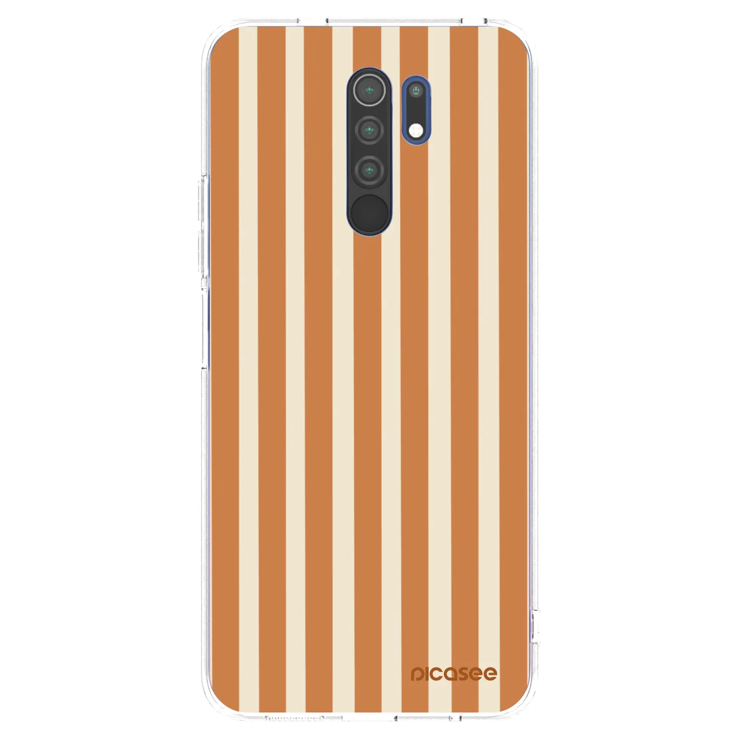 Picasee silikonska prozirna maskica za Xiaomi Redmi 9 - Orange lines