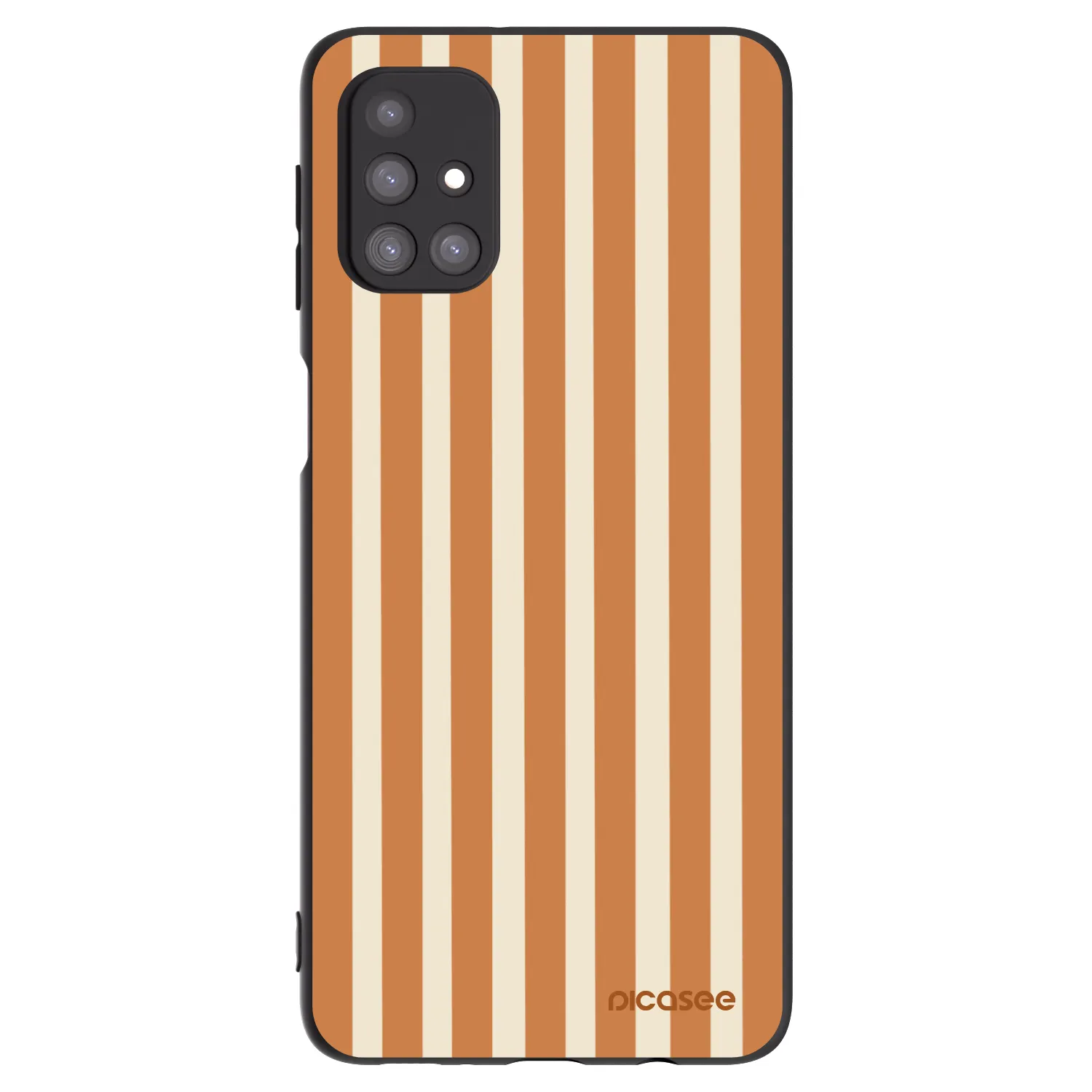 Picasee crna silikonska maskica za Samsung Galaxy M31s - Orange lines