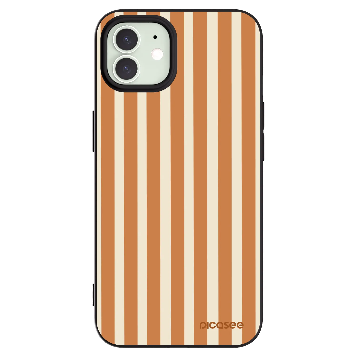 Picasee crna silikonska maskica za Apple iPhone 12 - Orange lines