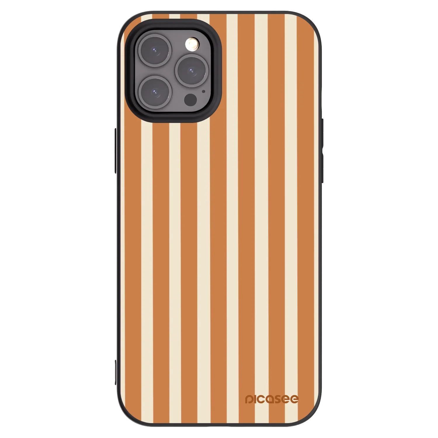 Picasee crna silikonska maskica za Apple iPhone 12 Pro Max - Orange lines