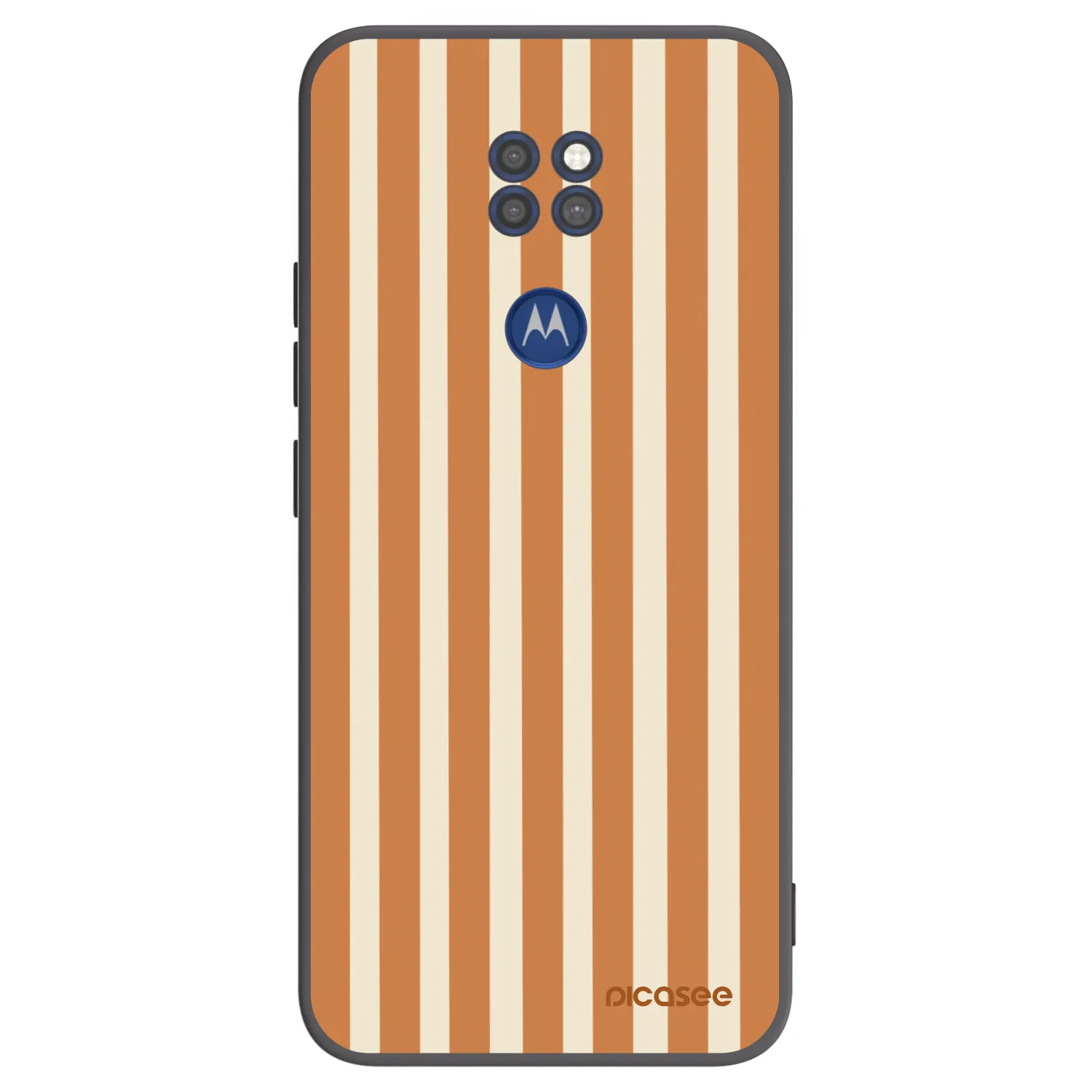 Picasee crna silikonska maskica za Motorola Moto G9 Play - Orange lines