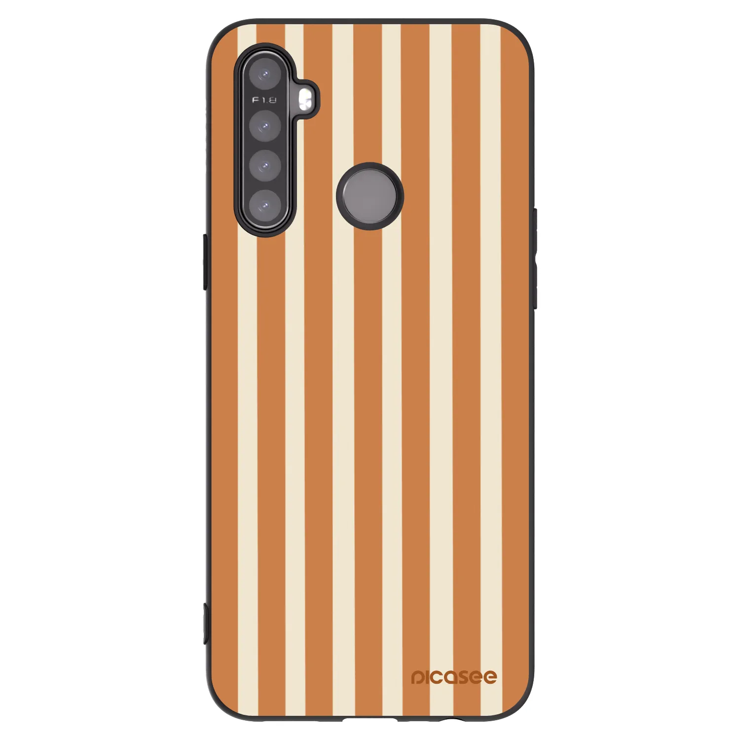 Picasee crna silikonska maskica za Realme 6i - Orange lines