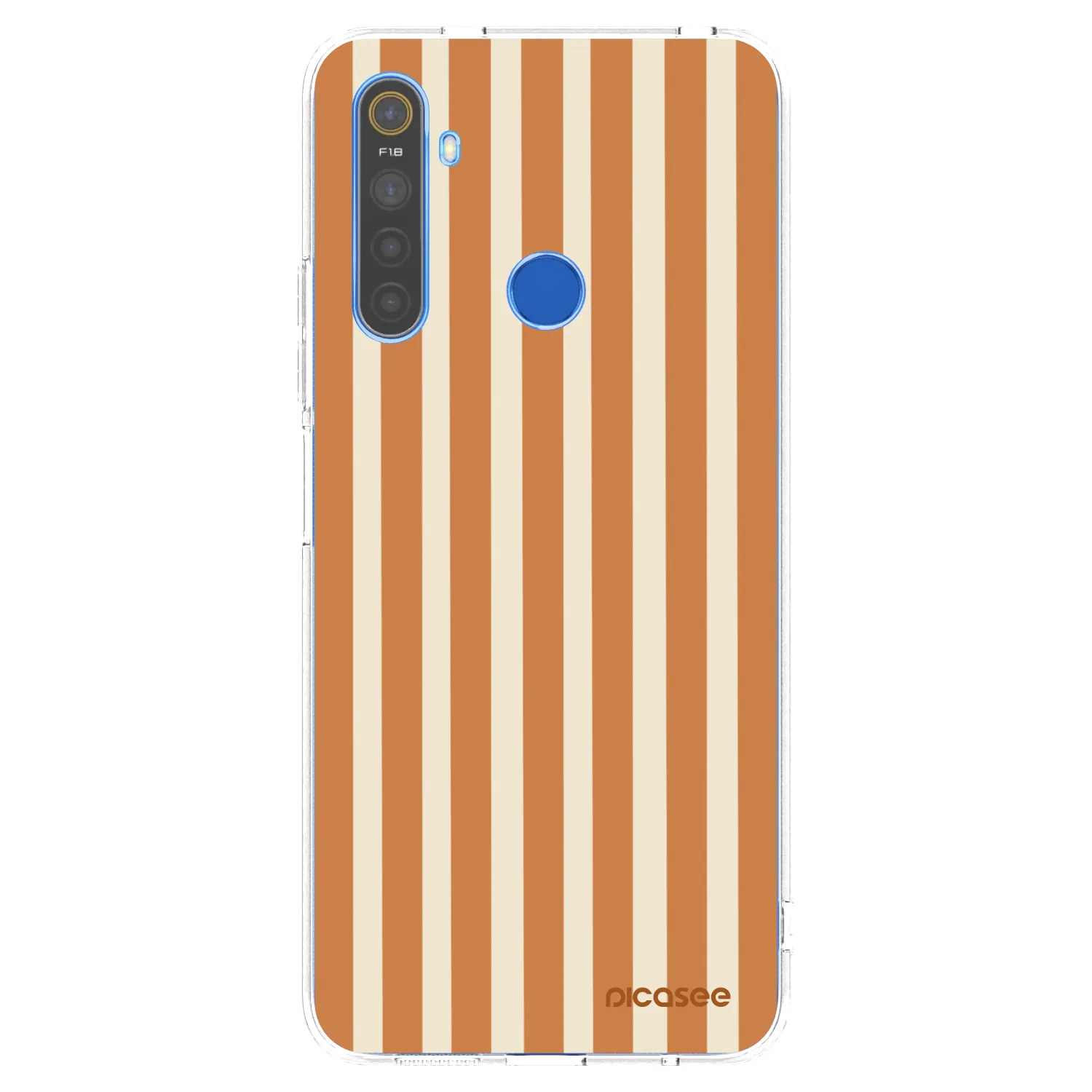 Picasee silikonska prozirna maskica za Realme 5 - Orange lines