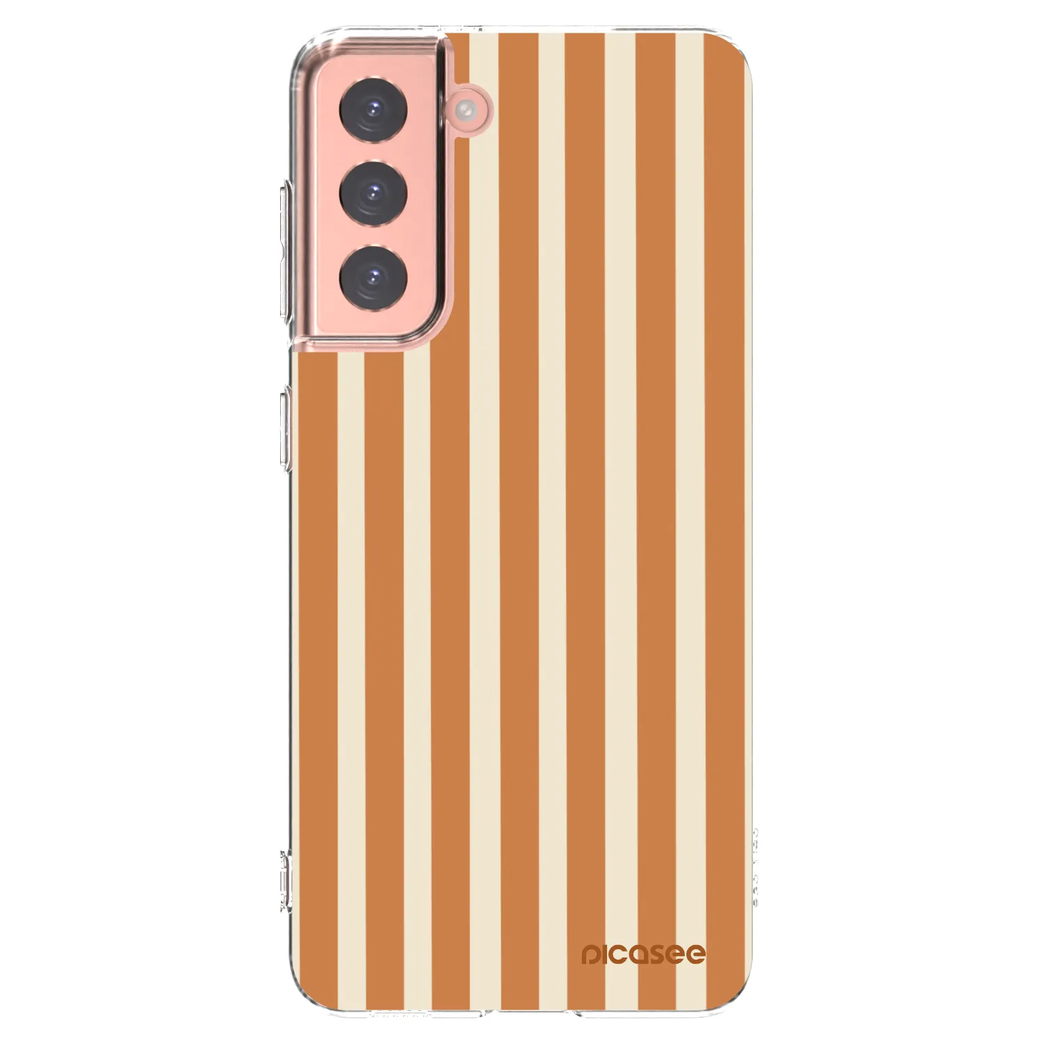 Picasee silikonska prozirna maskica za Samsung Galaxy S21 5G G991B - Orange lines