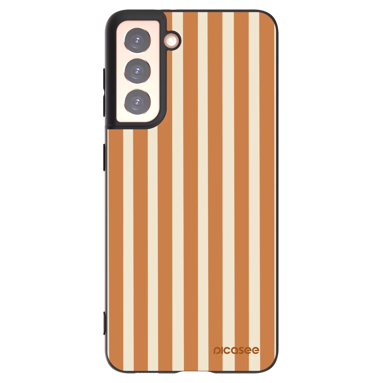 Picasee crna silikonska maskica za Samsung Galaxy S21 5G G991B - Orange lines