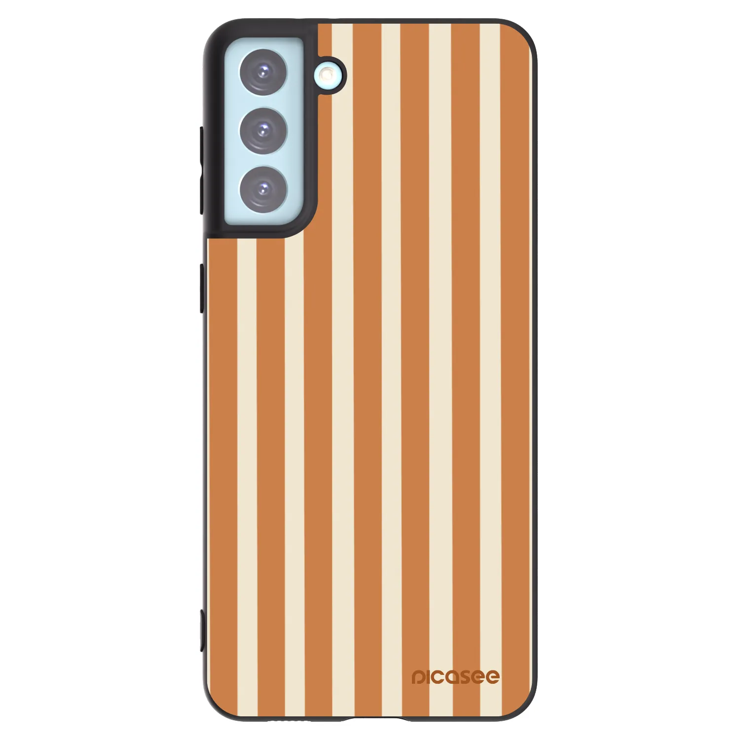 Picasee crna silikonska maskica za Samsung Galaxy S21+ 5G G996F - Orange lines