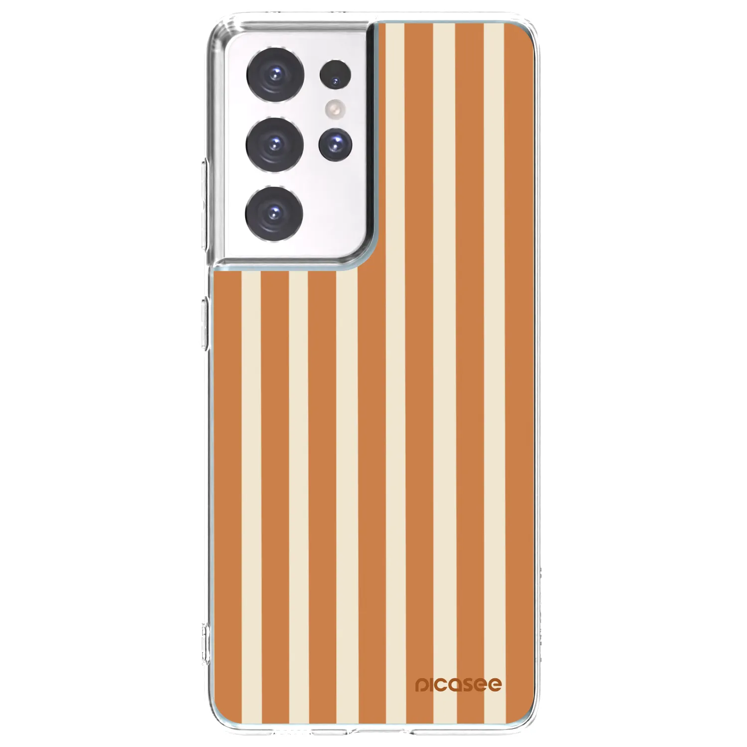 Picasee silikonska prozirna maskica za Samsung Galaxy S21 Ultra 5G G998B - Orange lines