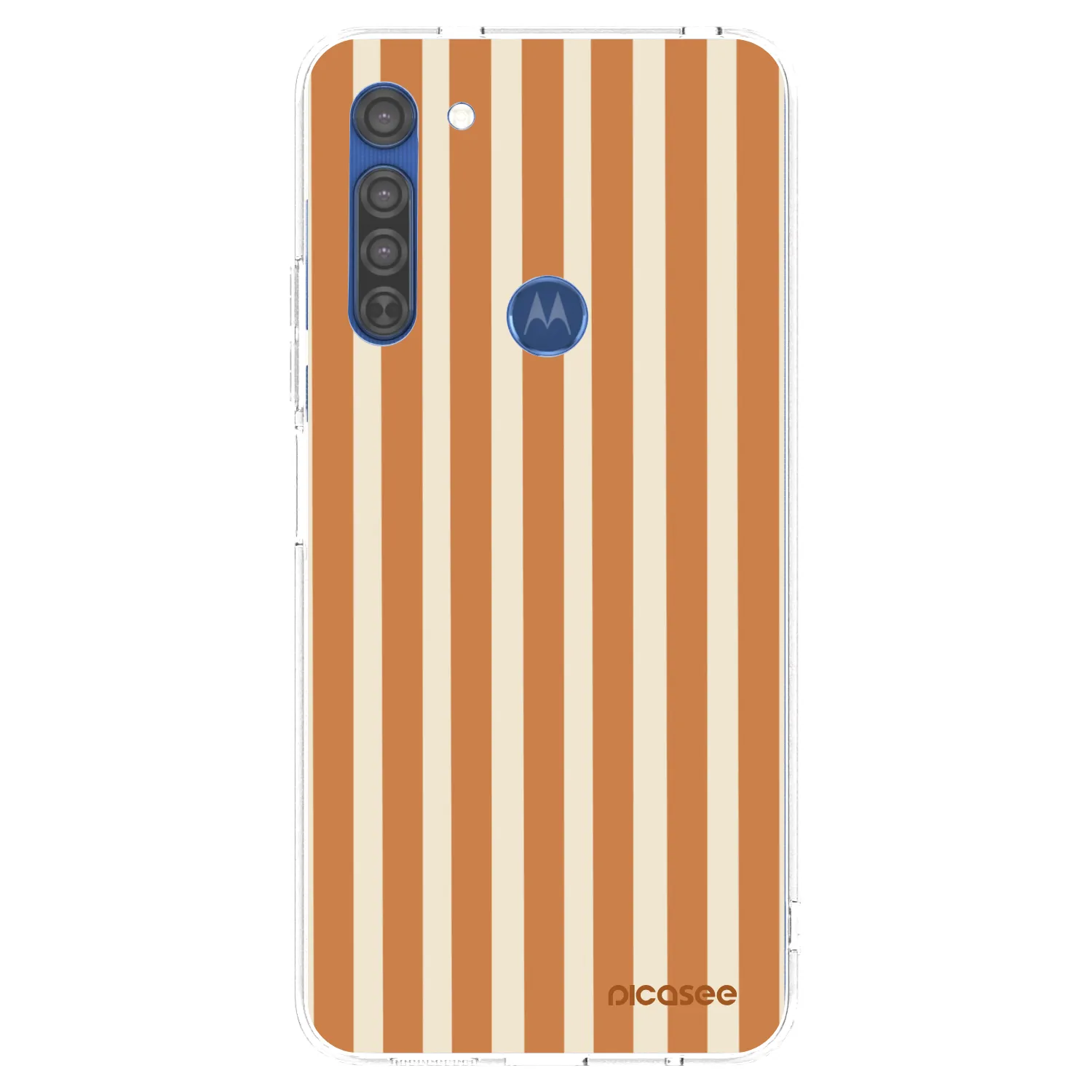 Picasee silikonska prozirna maskica za Motorola Moto G8 - Orange lines
