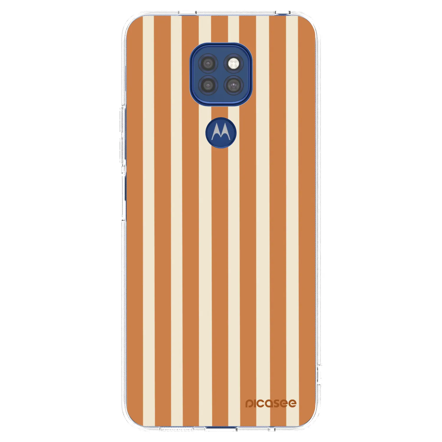 Picasee silikonska prozirna maskica za Motorola Moto G9 Play - Orange lines
