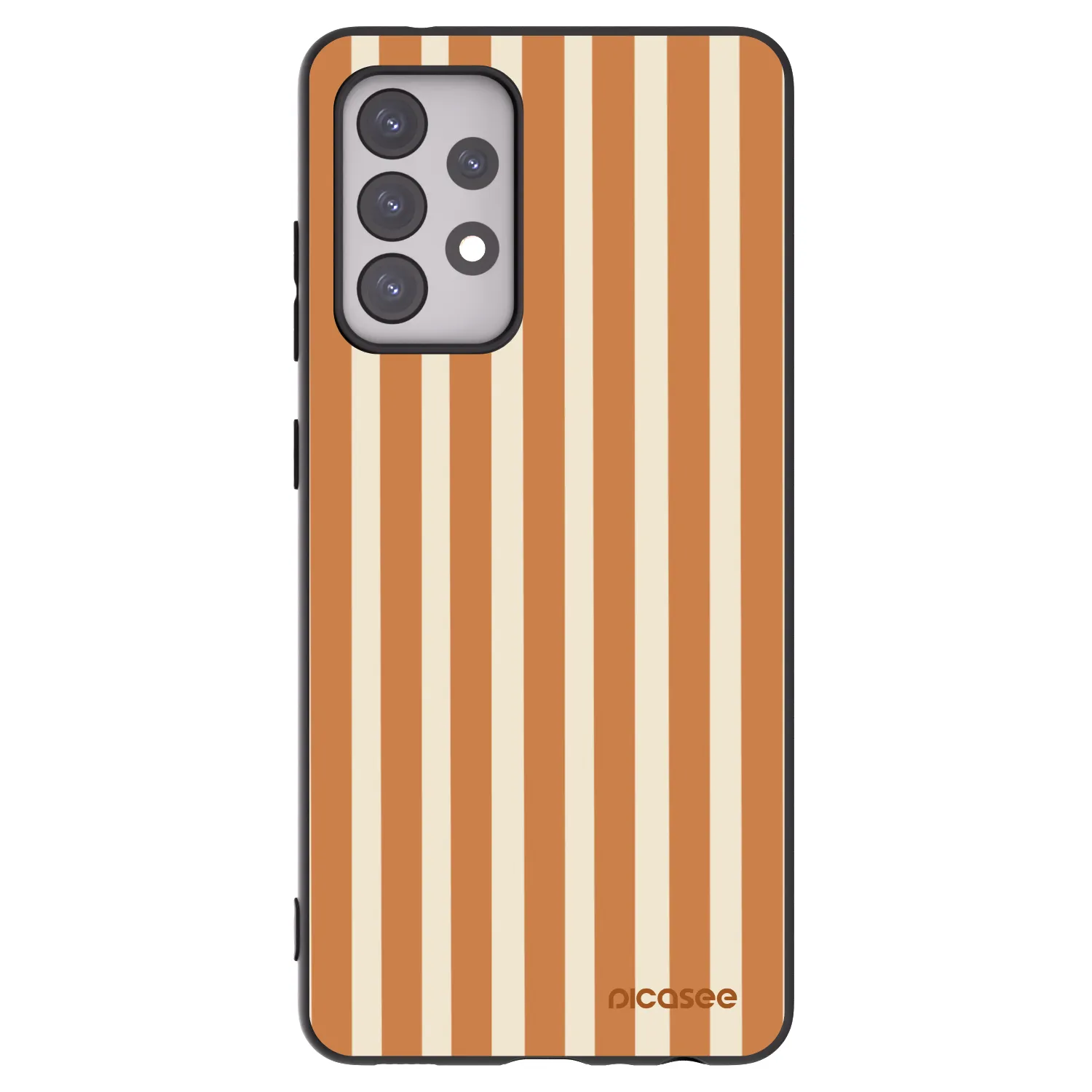 Picasee crna silikonska maskica za Samsung Galaxy A52 5G A525F - Orange lines