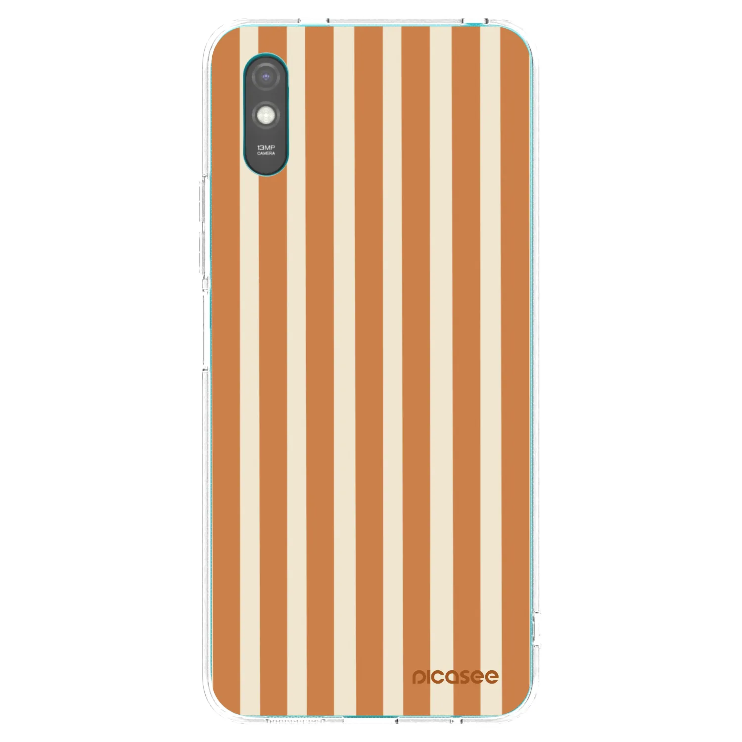 Picasee silikonska prozirna maskica za Xiaomi Redmi 9AT - Orange lines