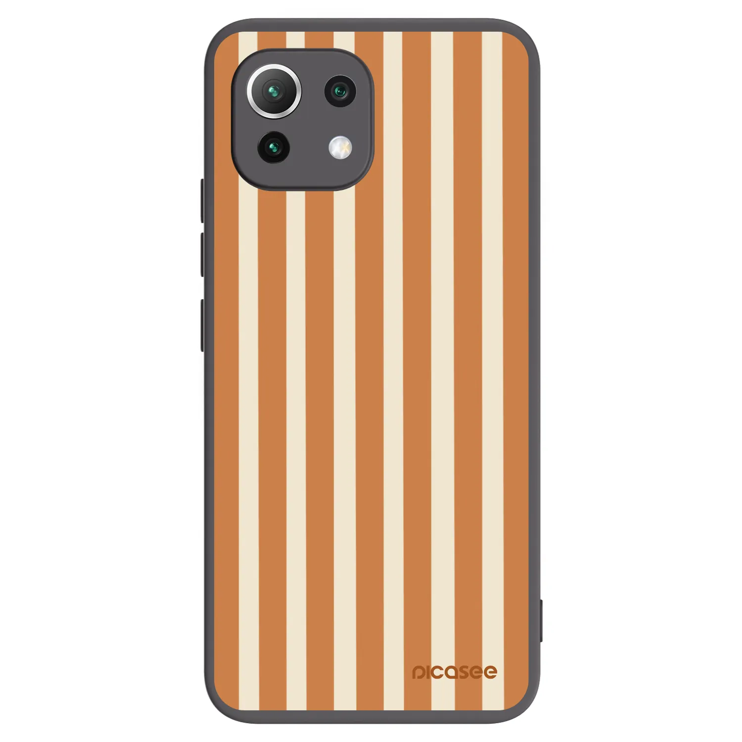 Picasee crna silikonska maskica za Xiaomi Mi 11 Lite - Orange lines