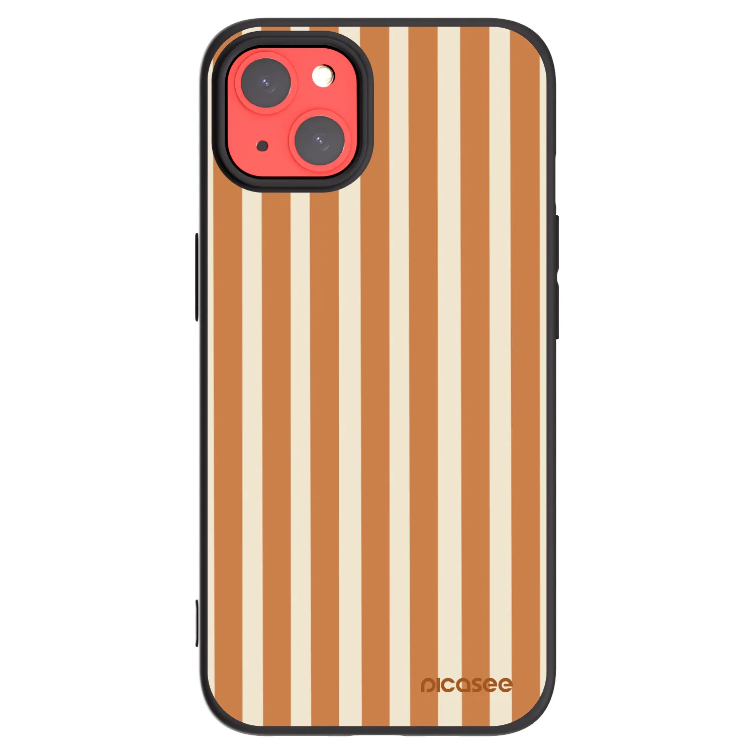 Picasee crna silikonska maskica za Apple iPhone 13 - Orange lines