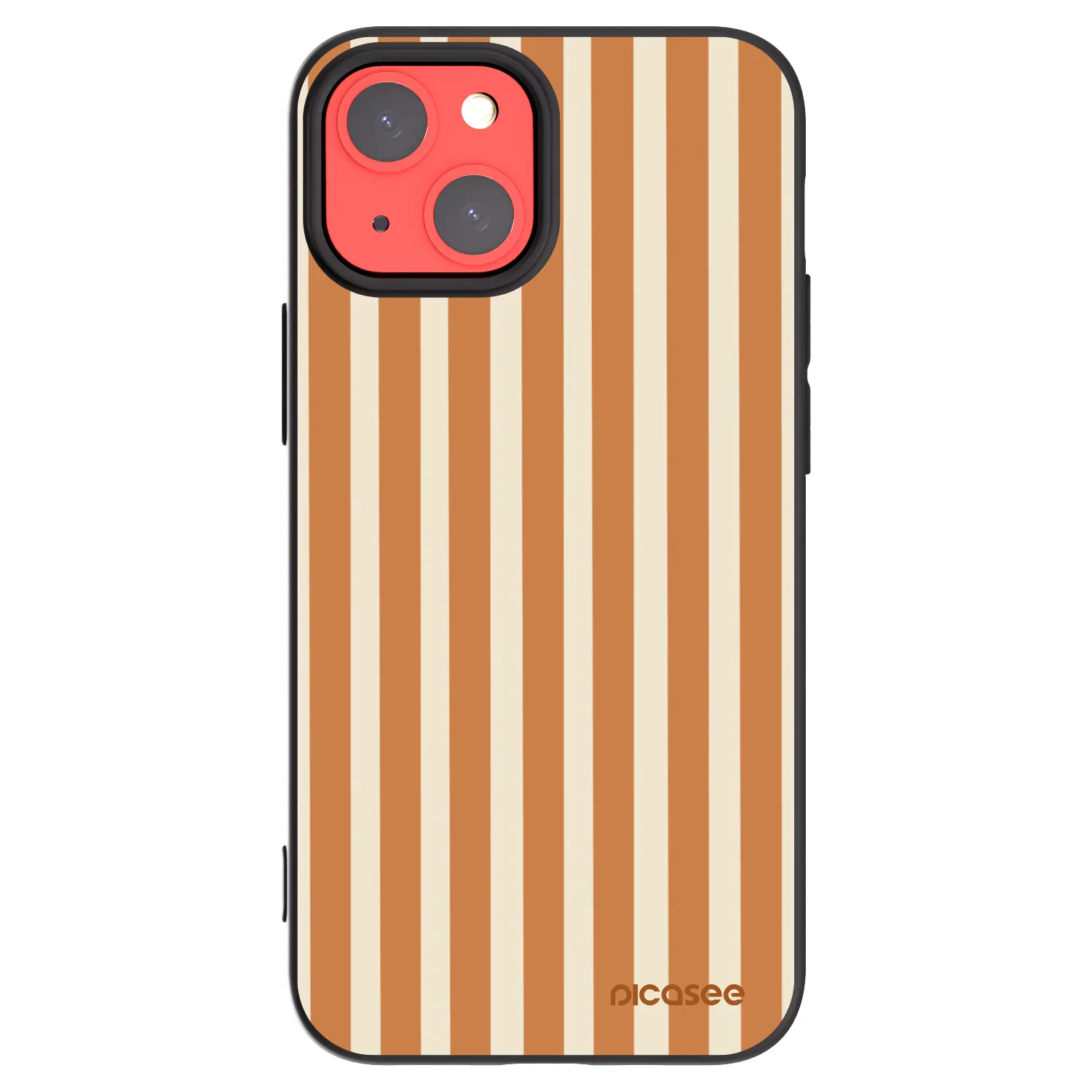 Picasee crna silikonska maskica za Apple iPhone 13 mini - Orange lines