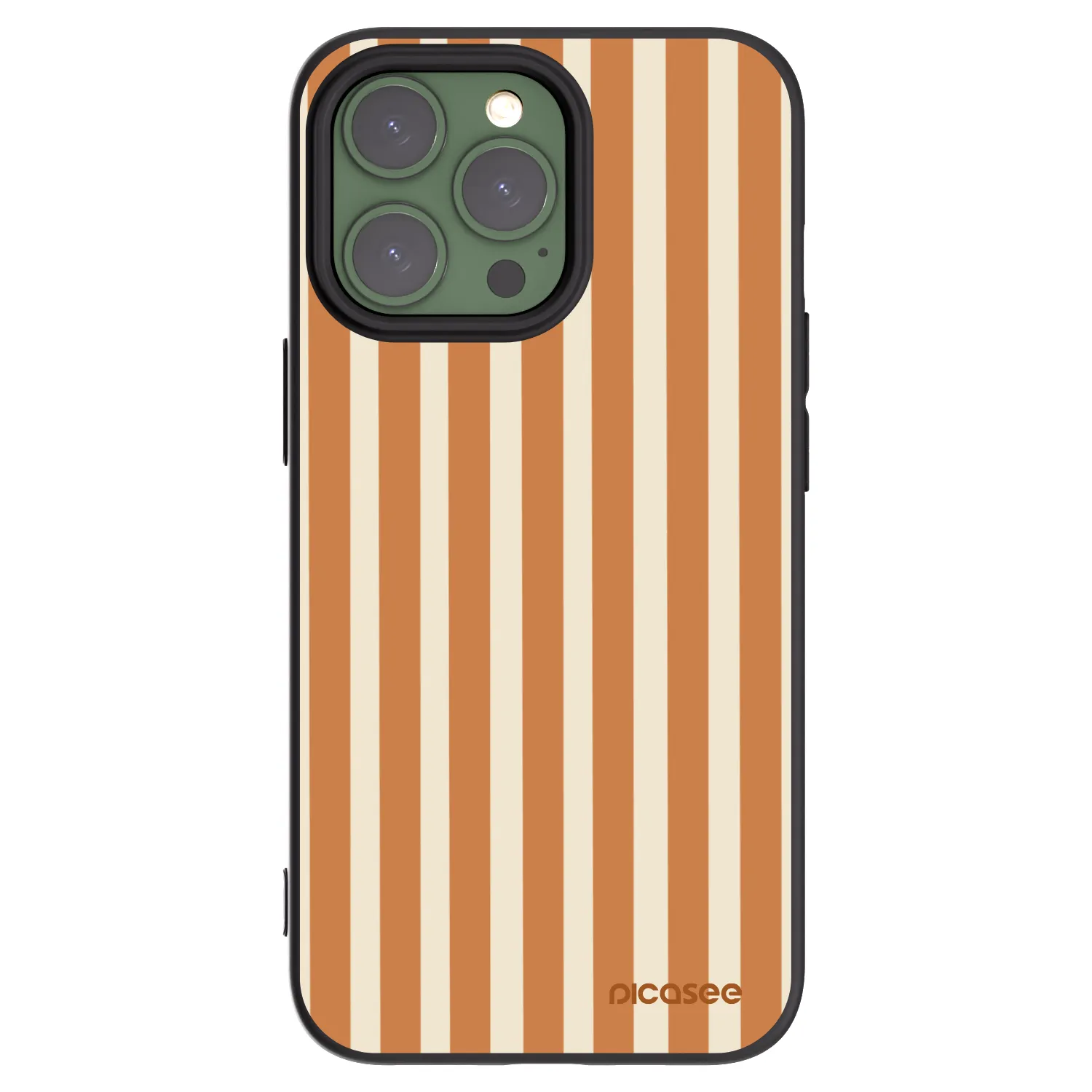 Picasee crna silikonska maskica za Apple iPhone 13 Pro - Orange lines