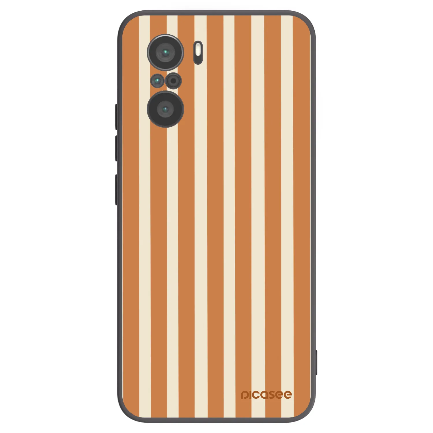 Picasee crna silikonska maskica za Xiaomi Poco F3 - Orange lines