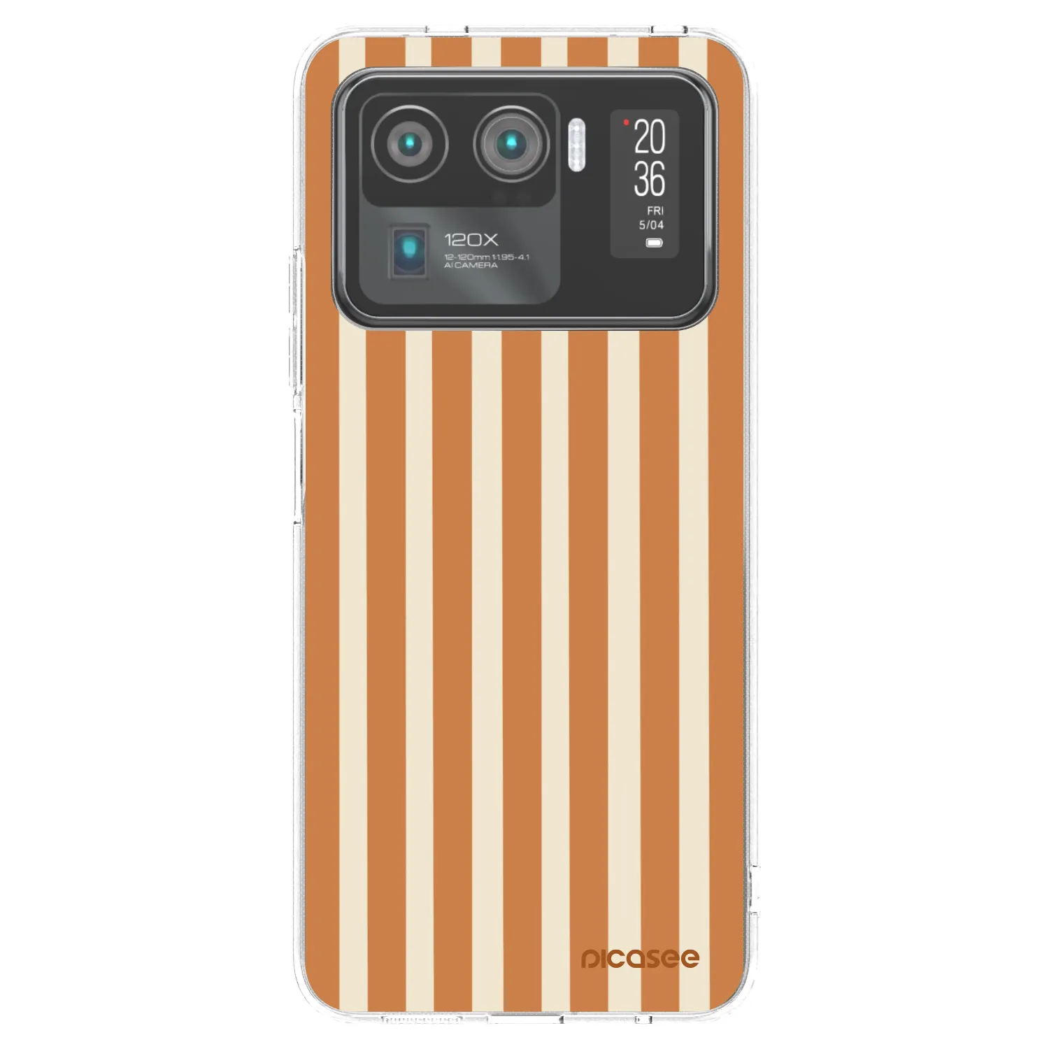 Picasee silikonska prozirna maskica za Xiaomi Mi 11 Ultra - Orange lines