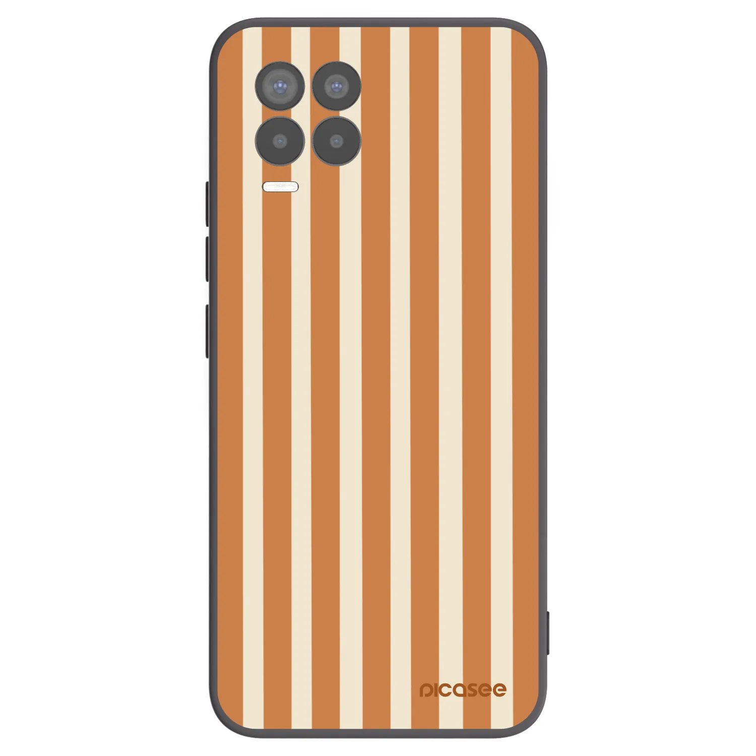 Picasee crna silikonska maskica za Realme 8 4G - Orange lines